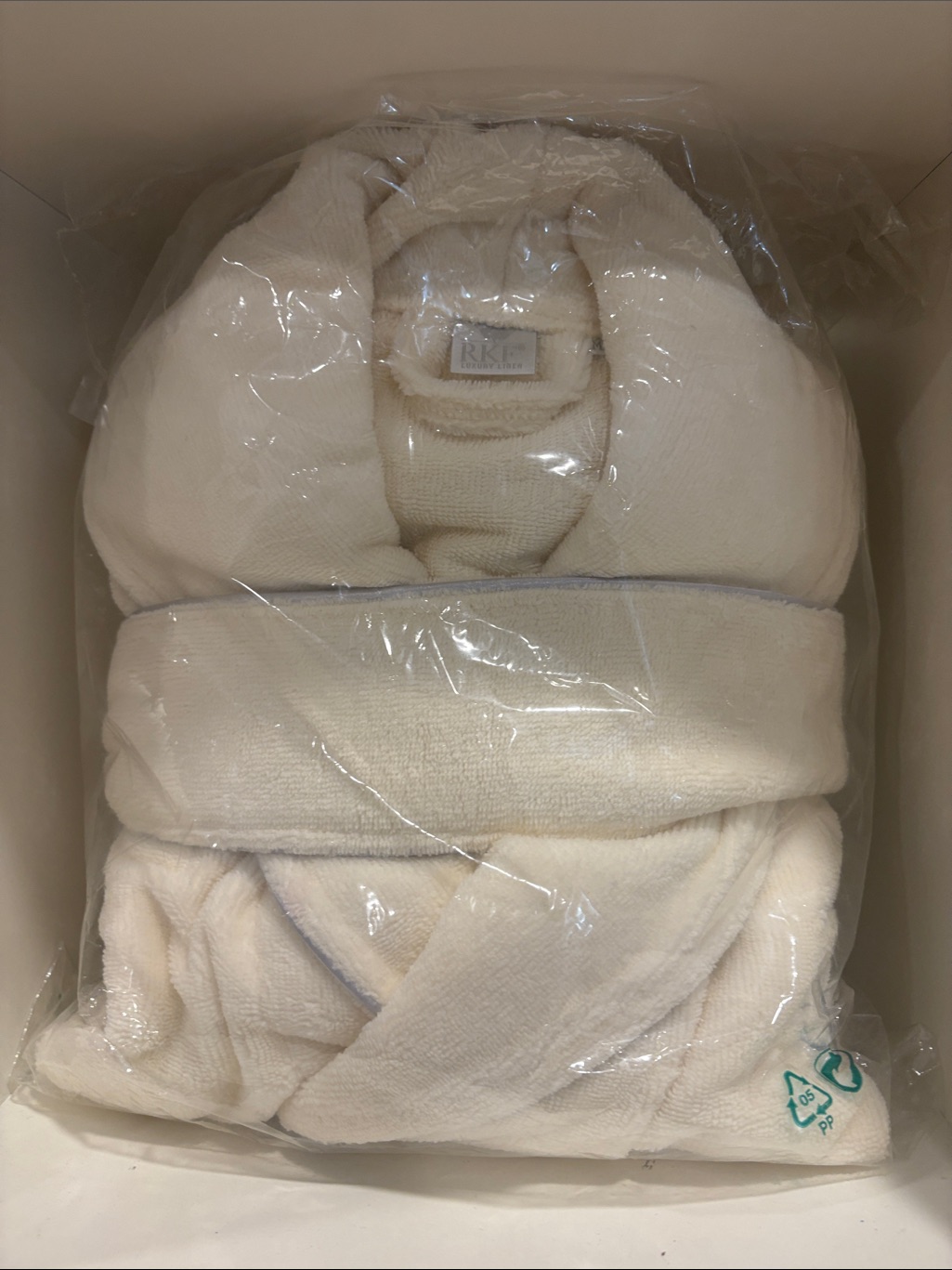 Rkf Luxury Linen Plush Cream Bathrobe